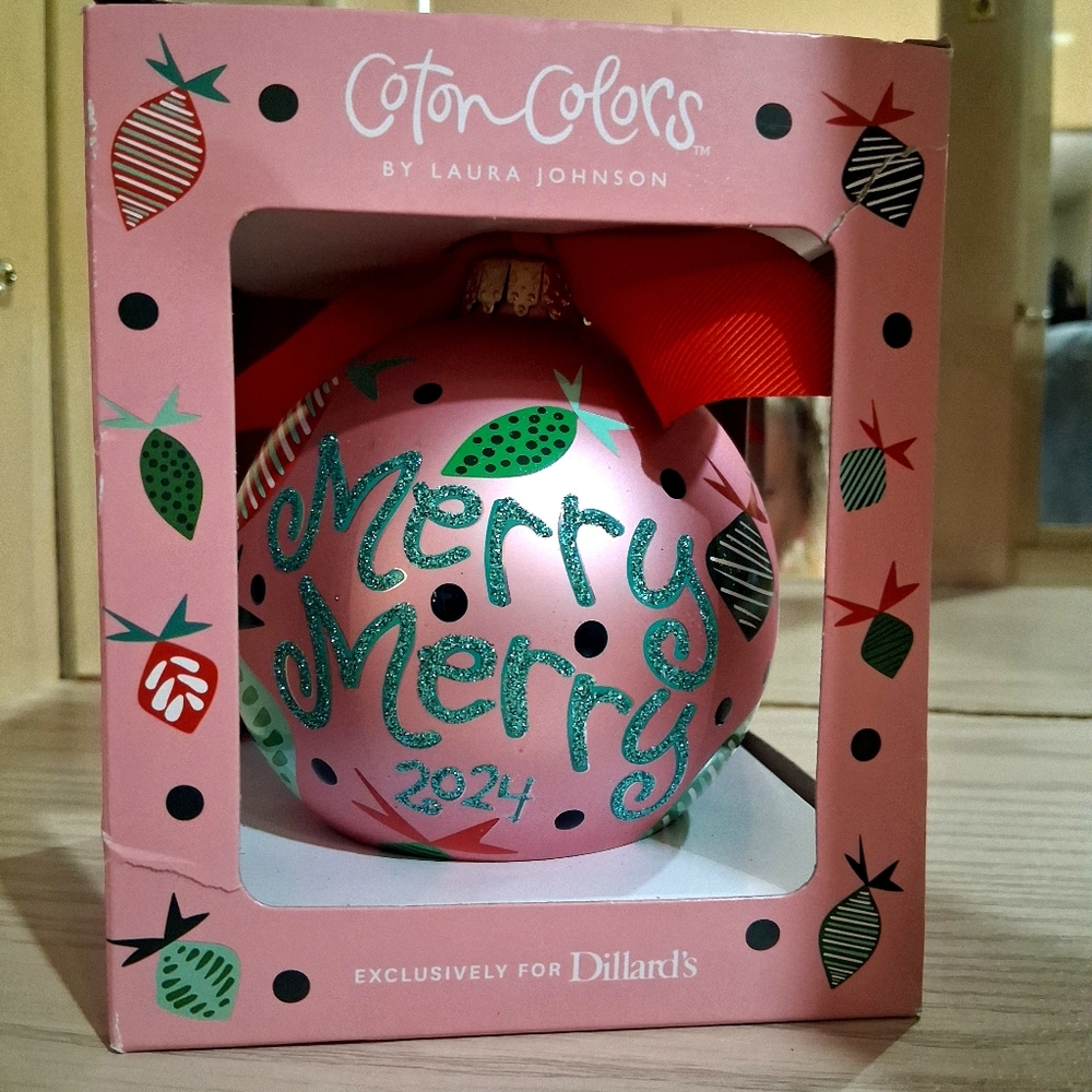 Coton Colors by Laura Johnson 2024 Exclusive Glass Christmas Ornament